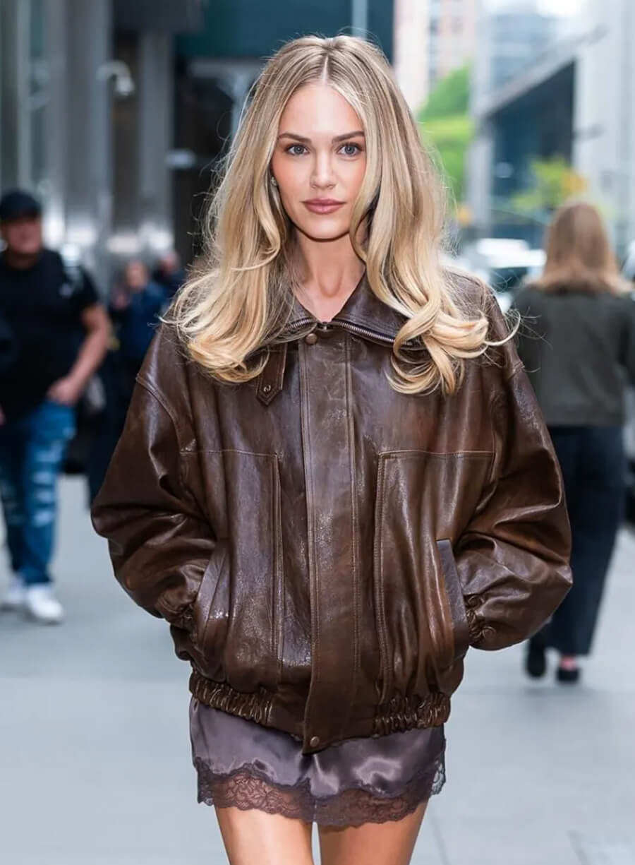 Michelle Randolph Brown Leather Jacket