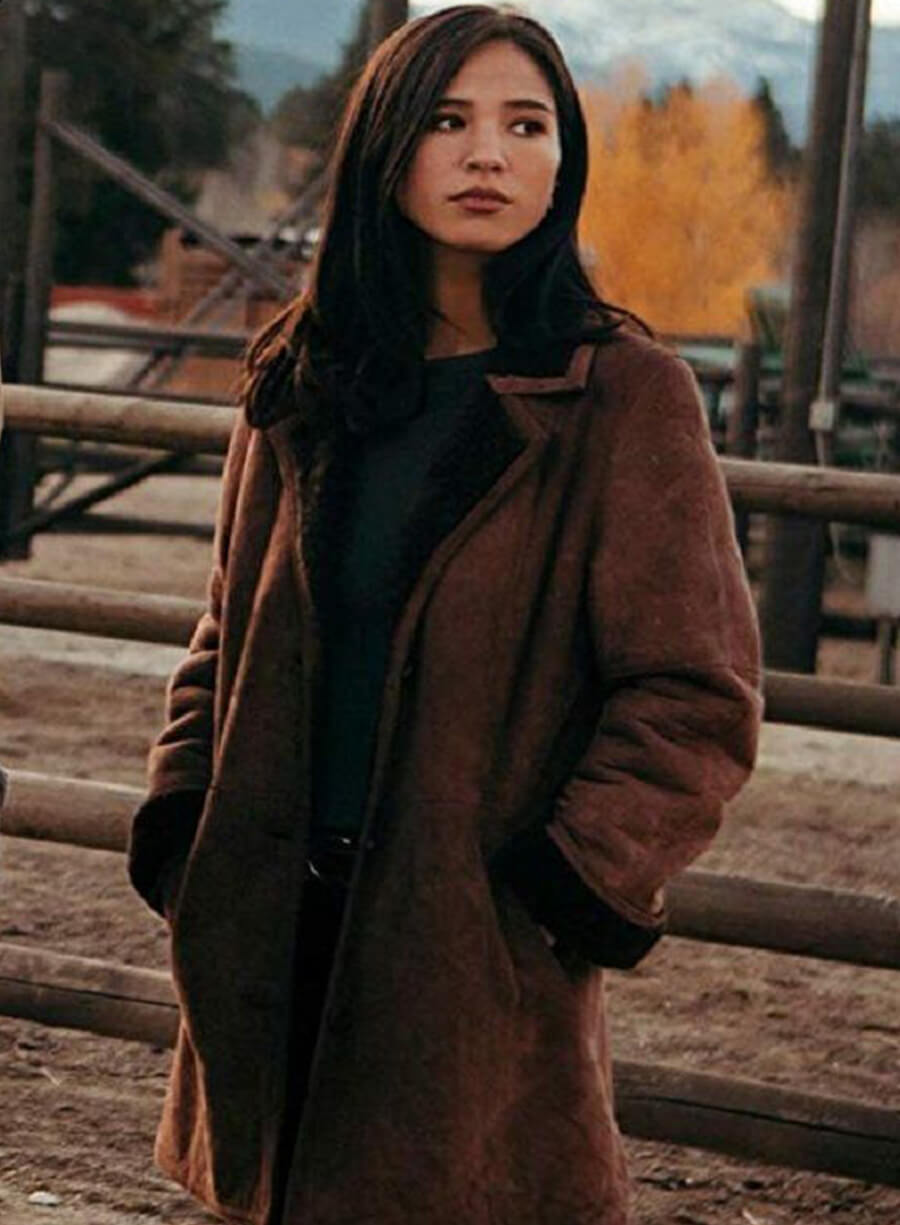 Monica Dutton Yellowstone Suede Leather Coat