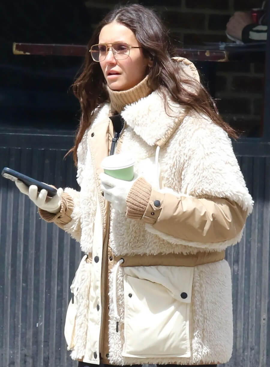 Nina Dobrev Faux Shearling Jacket