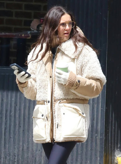 Nina Dobrev Faux Shearling Jacket