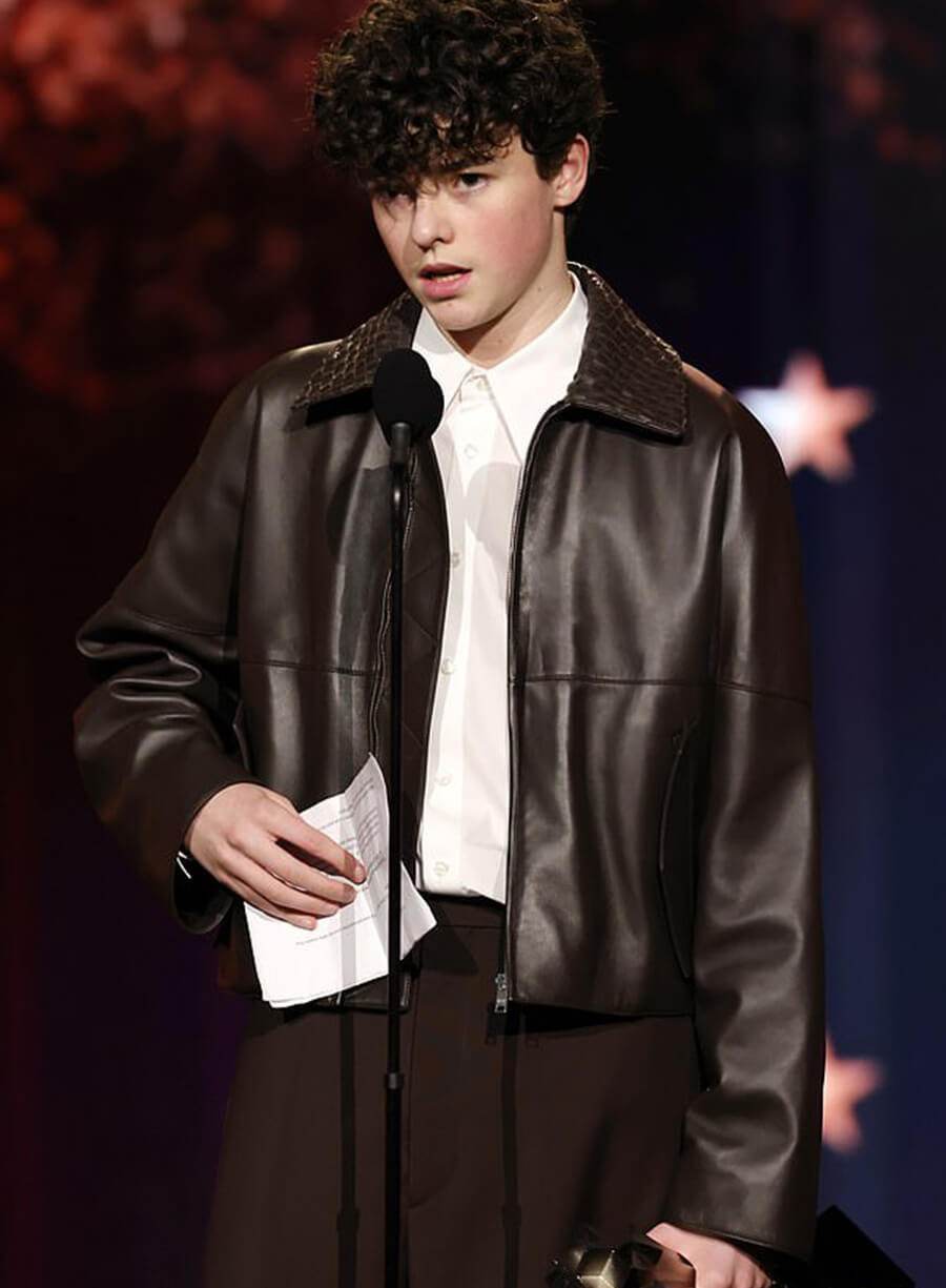 Owen Cooper Critics Choice Awards 2026 Leather Jacket