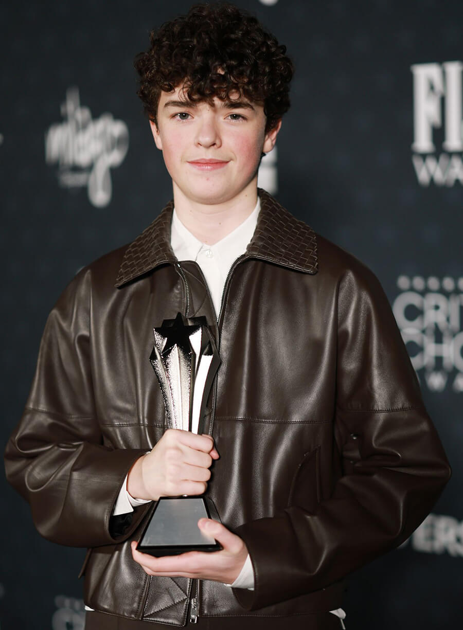 Owen Cooper Critics Choice Awards 2026 Leather Jacket