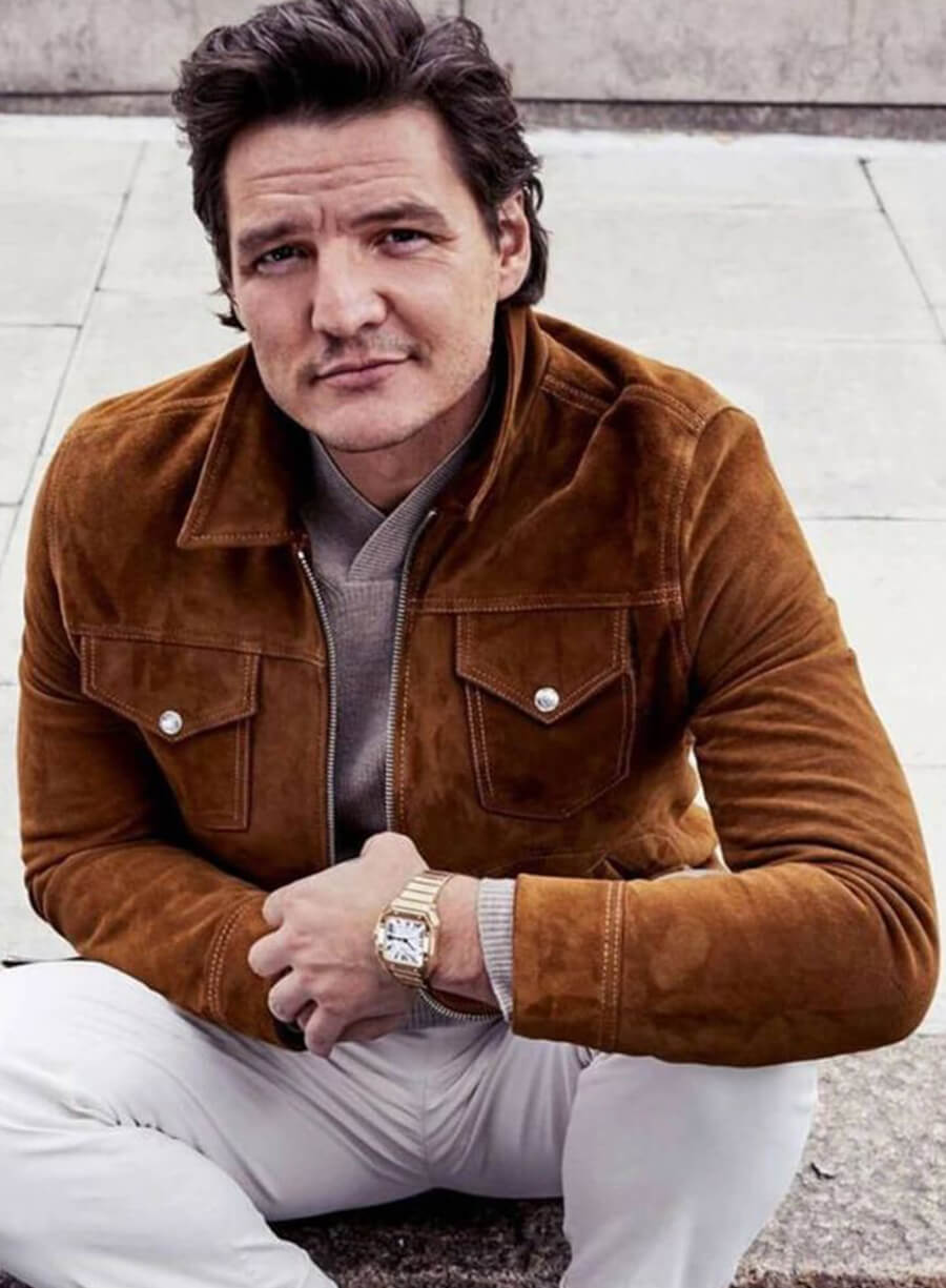 Pedro Pascal Brown Suede Jacket