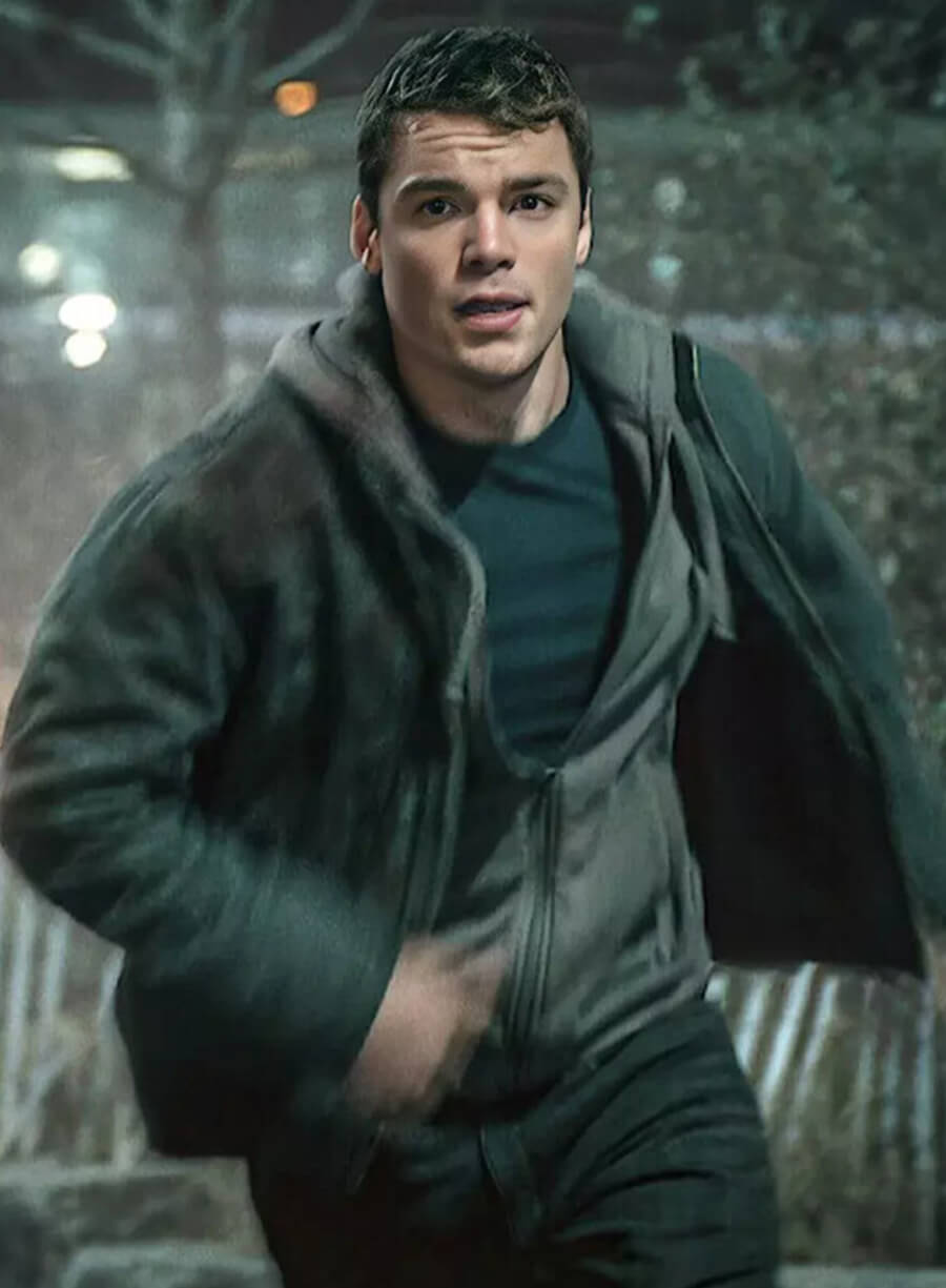 Peter Sutherland The Night Agent Grey Jacket