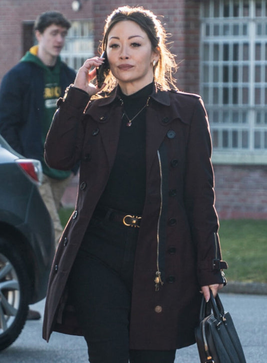 Reenie Greene Tracker Maroon Trench Coat
