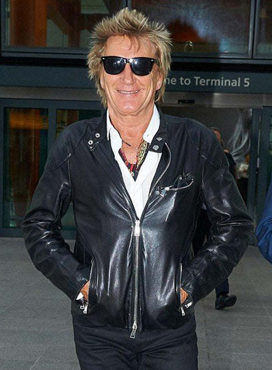 Rod Stewart Black Leather Jacket