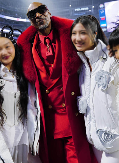 Snoop Dogg Holiday Halftime Party Red Christmas Coat
