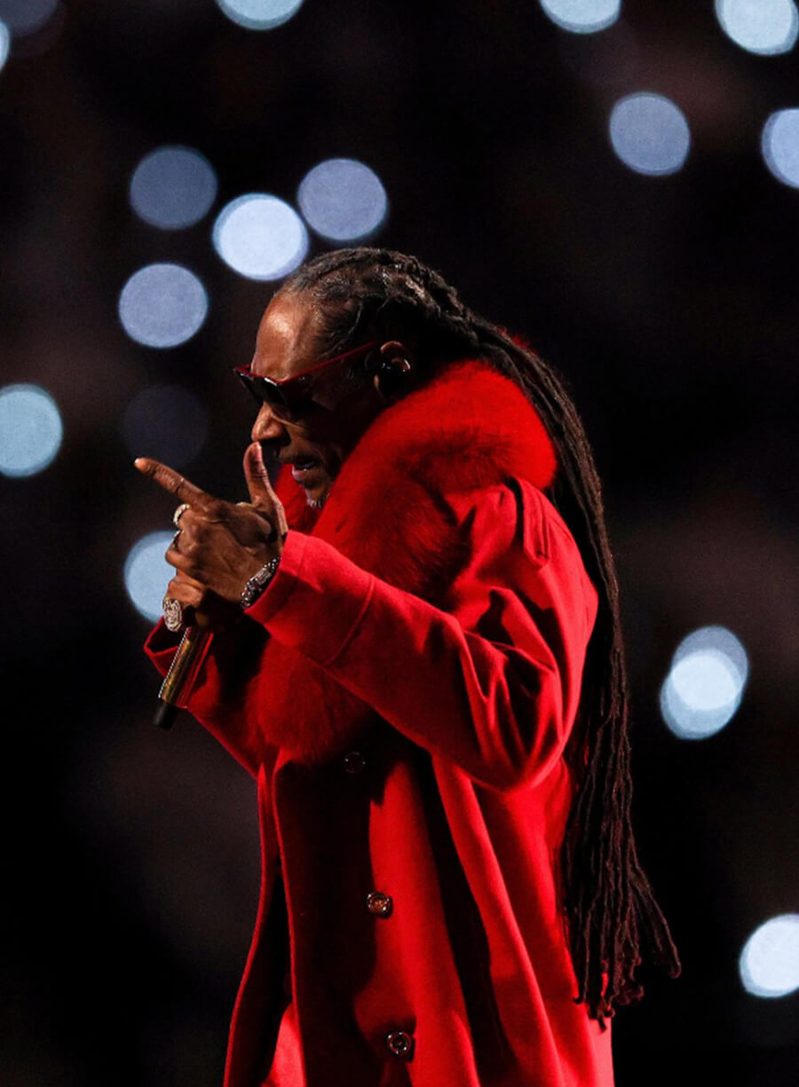 Snoop Dogg Holiday Halftime Party Red Christmas Coat