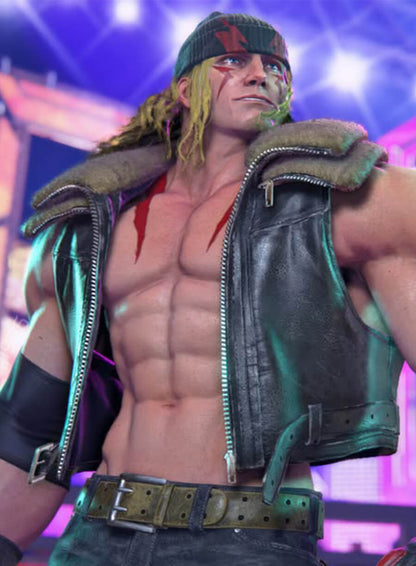 Street Fighter 6 Alex Black Leather Vest