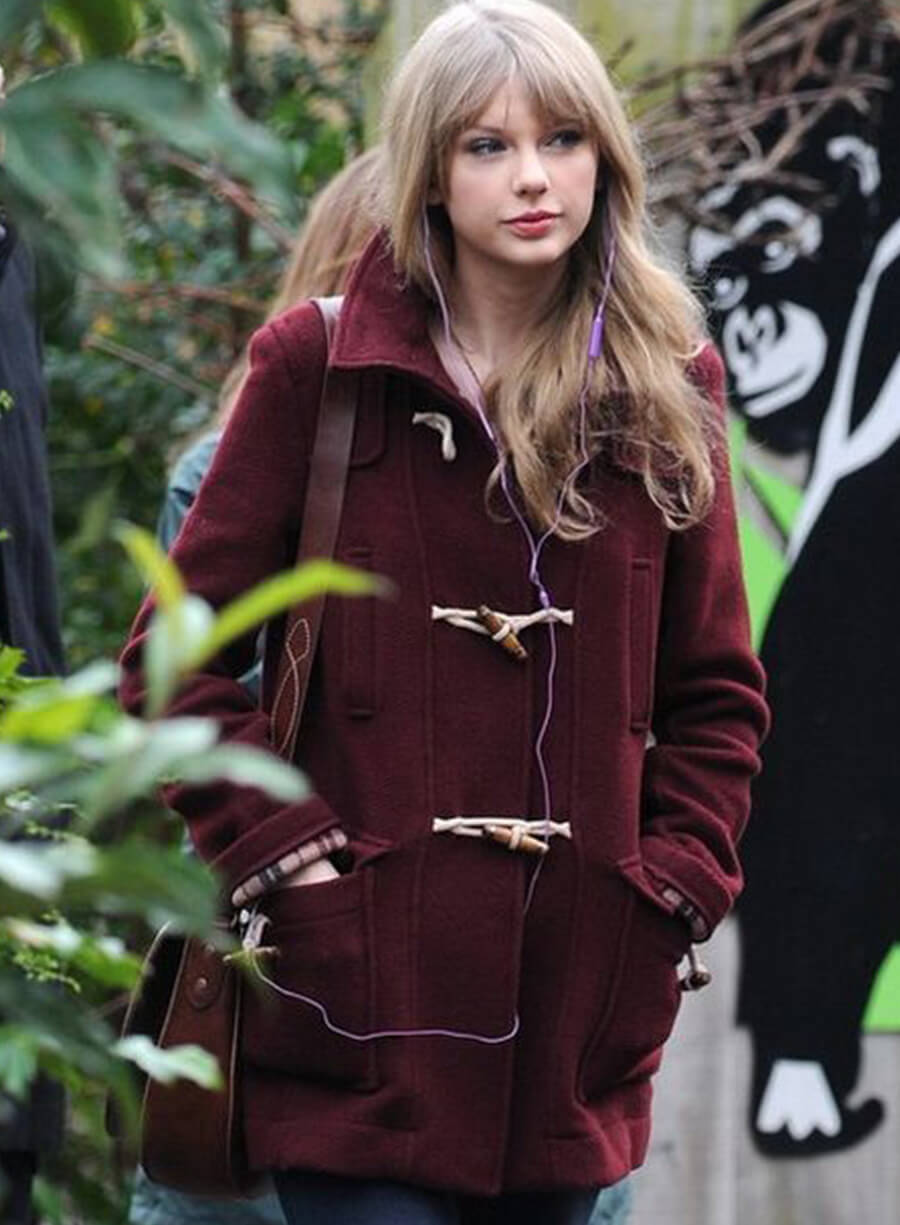 Taylor Swift Maroon Duffle Coat