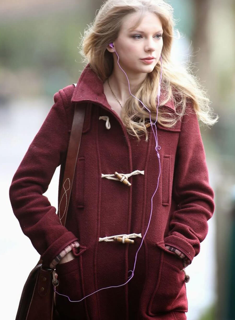 Taylor Swift Maroon Duffle Coat