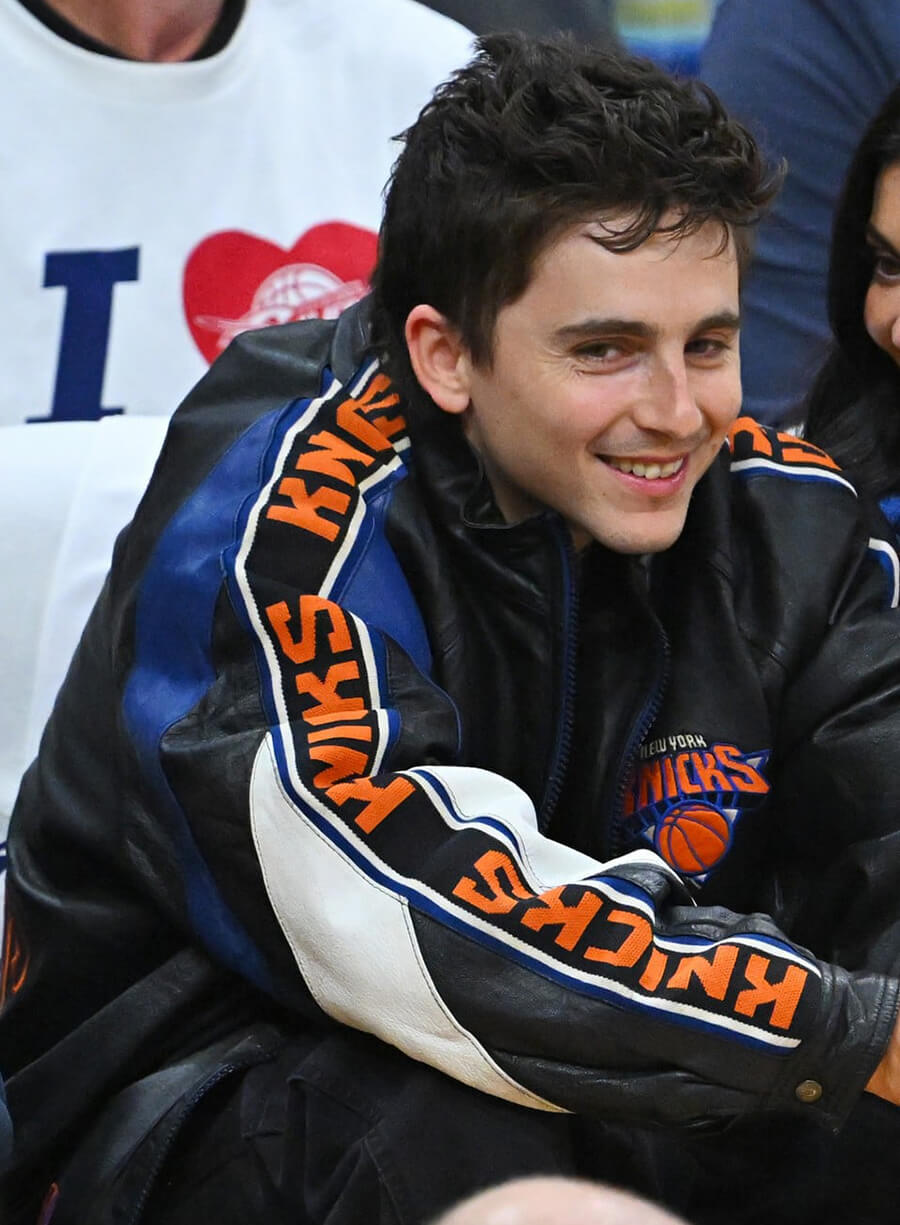 Timothée Chalamet New York Knicks Black Jacket