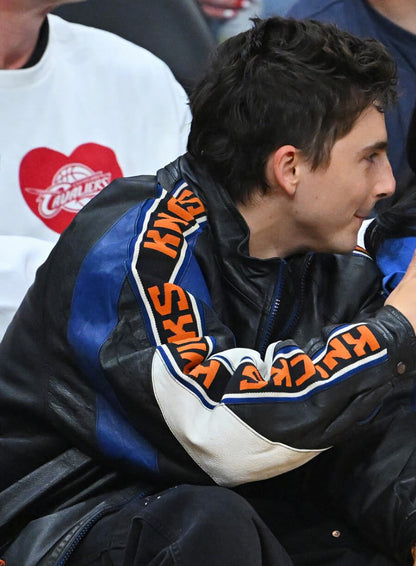 Timothée Chalamet New York Knicks Black Jacket