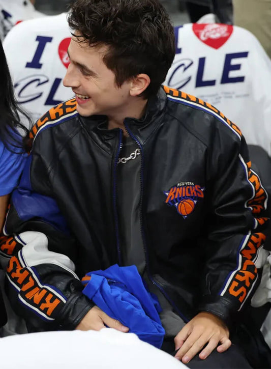 Timothée Chalamet New York Knicks Black Jacket