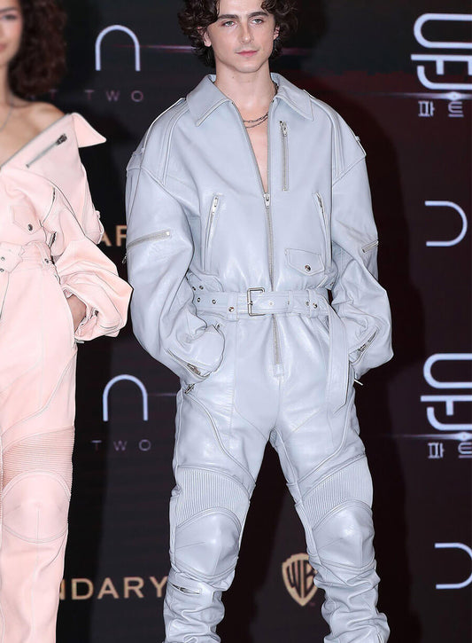 Timothée Chalamet Dune: Part Two Leather Jumpsuit