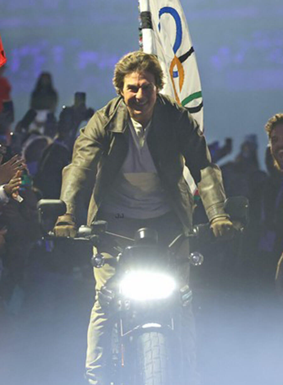 Tom Cruise Paris Olympics Leather Jacket