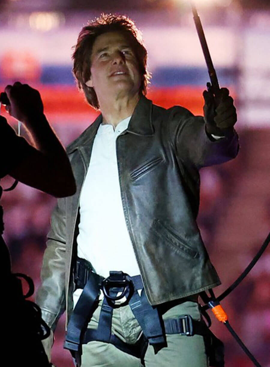 Tom Cruise Paris Olympics Leather Jacket