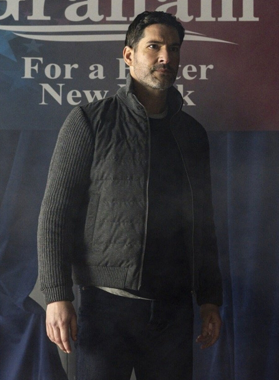 Tom Ellis CIA 2026 Colin Glass Grey Wool Jacket