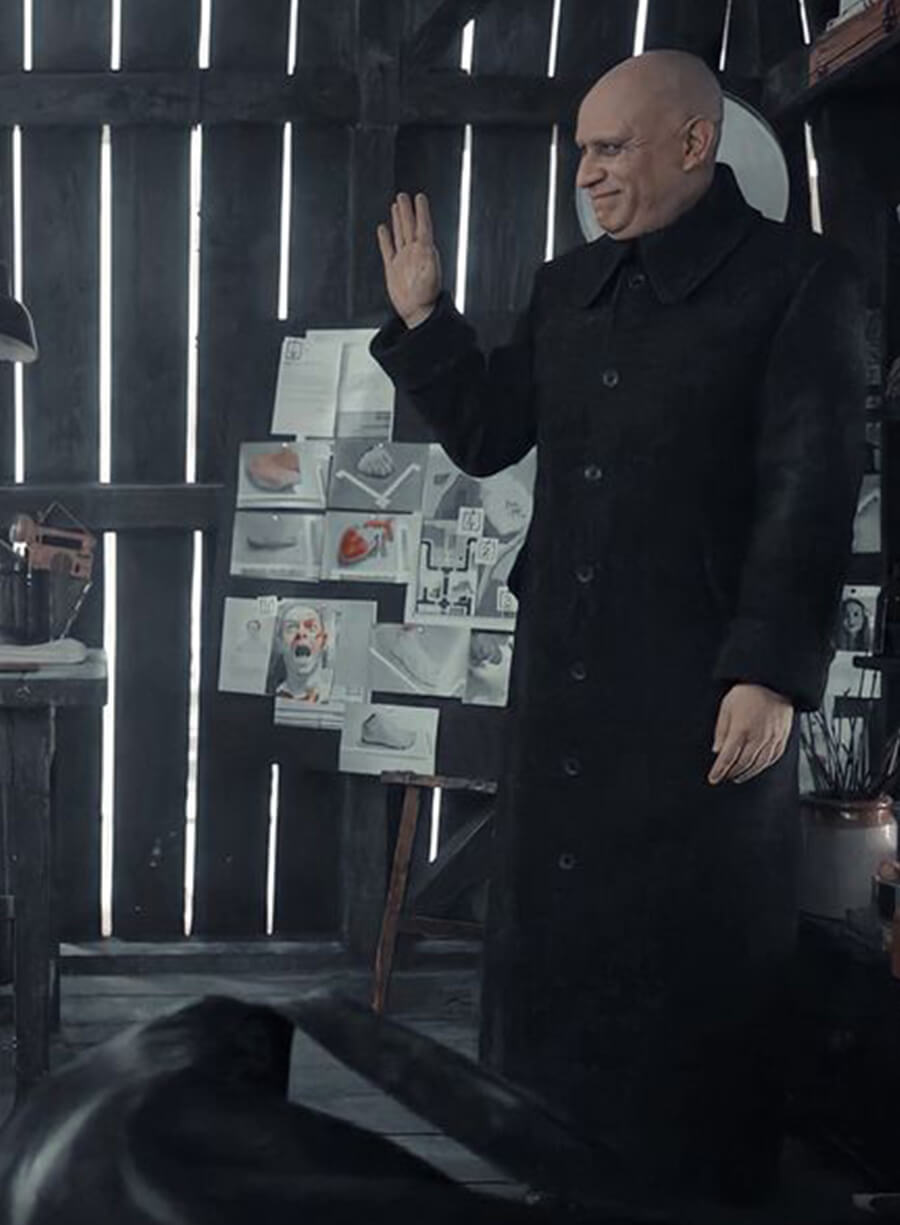 Uncle Fester Wednesday Black Coat