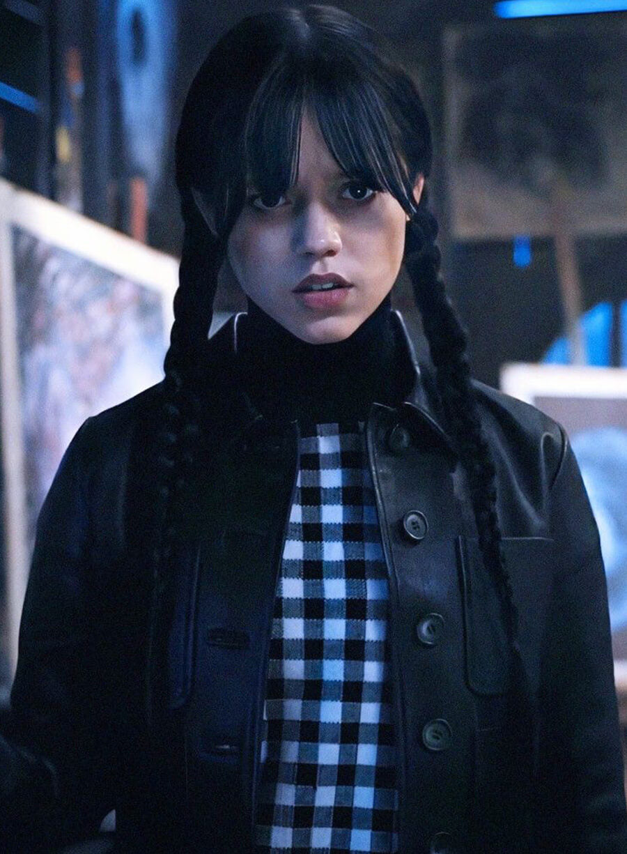 Wednesday 2022 Jenna Ortega Leather Jacket