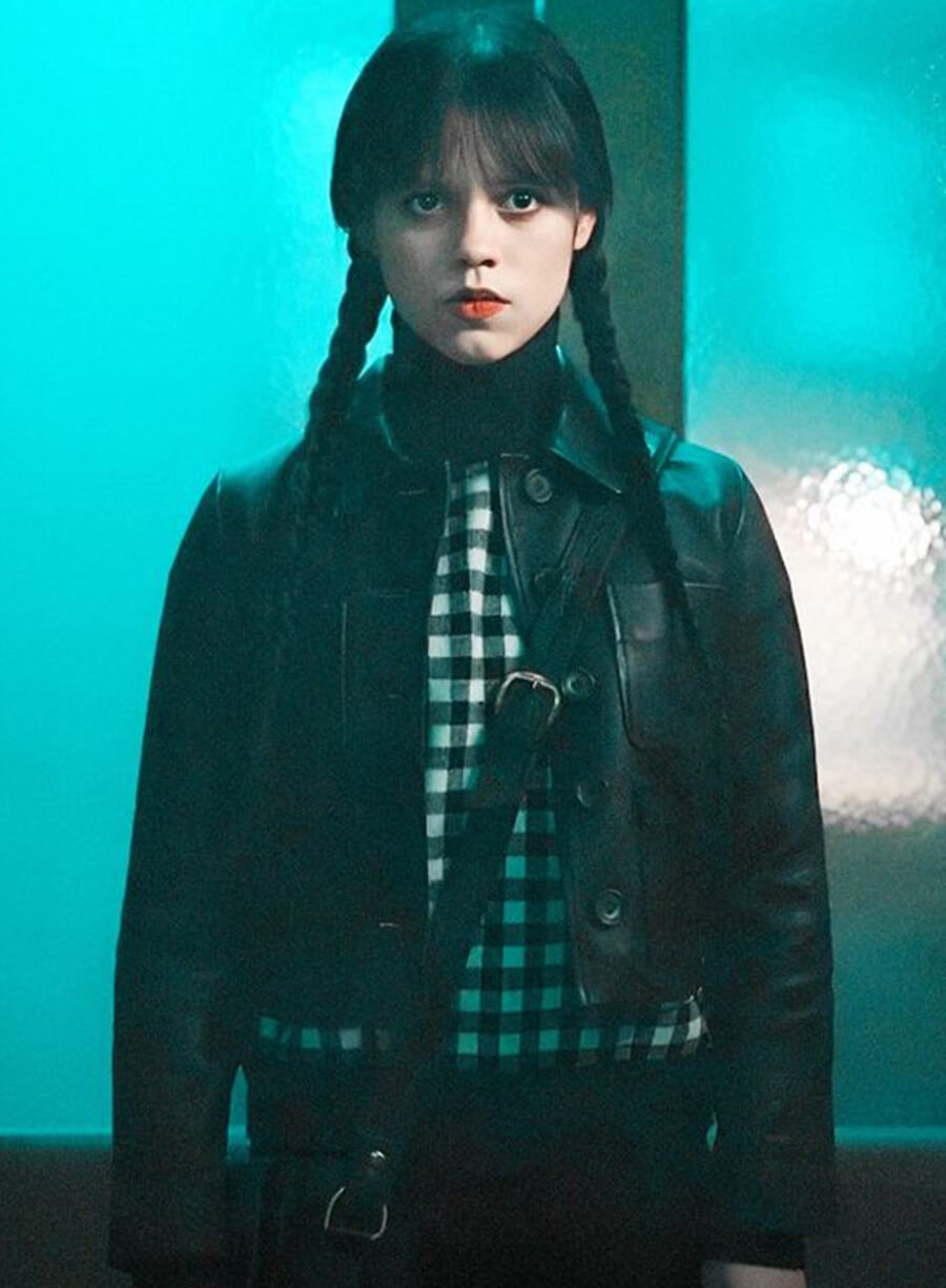 Wednesday 2022 Jenna Ortega Leather Jacket