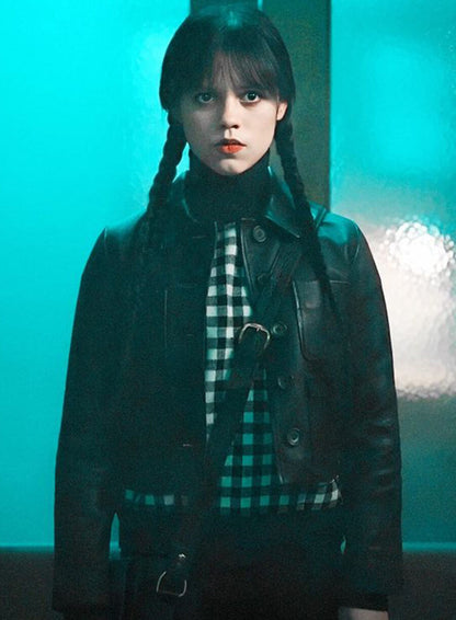 Wednesday 2022 Jenna Ortega Leather Jacket