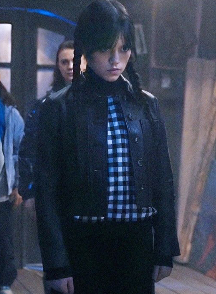 Wednesday 2022 Jenna Ortega Leather Jacket