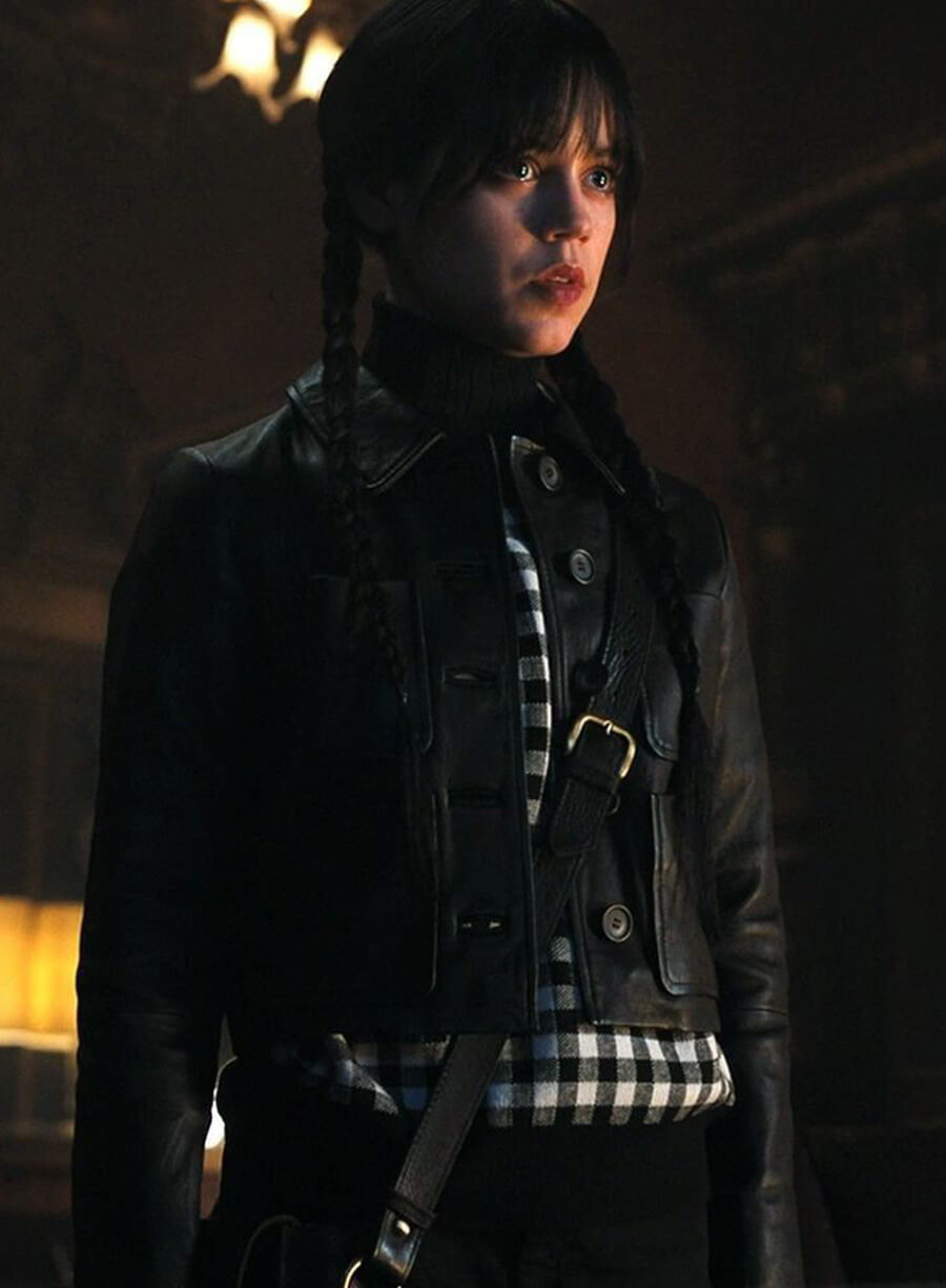 Wednesday 2022 Jenna Ortega Leather Jacket